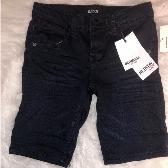 Hudson Girls Dark Denim Bermuda Shorts Size 4 - Picture 2 of 5